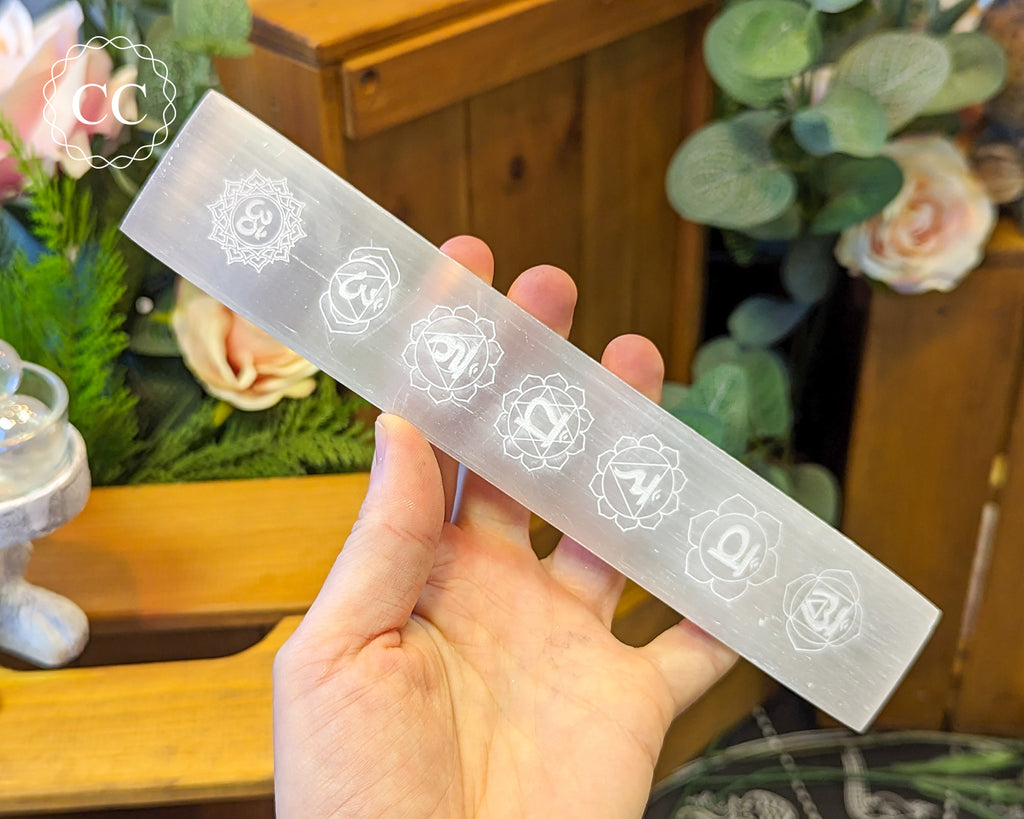 Satin Spar (Selenite) Chakra Ruler – The Citrine Circle