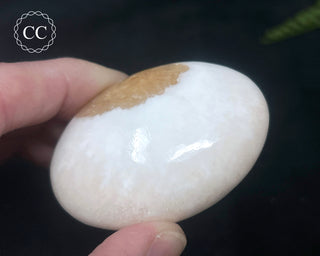 Scolecite with Stilbite Palm Stone #2
