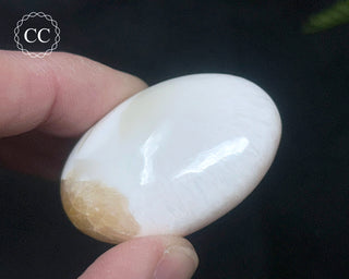 Scolecite with Stilbite Palm Stone #5