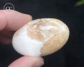 Scolecite with Stilbite Palm Stone #6