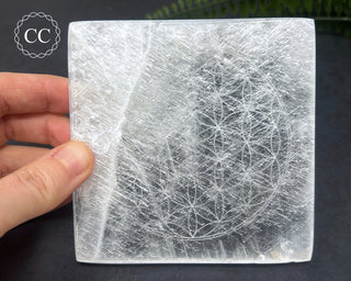 Selenite Plate - Flower of Life