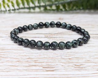 Seraphinite 6mm Beaded Bracelet on white background