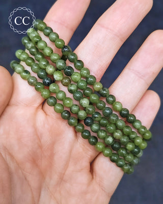 Serpentine 4mm Beaded Bracelets in hand