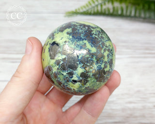 Serpentine with Pyrite Sphere #7