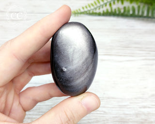 Silver Sheen Obsidian Chunky Palmstone #1