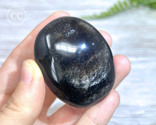 Silver Sheen Obsidian Chunky Palmstone #13