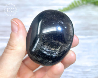 Silver Sheen Obsidian Chunky Palmstone #13