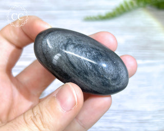 Silver Sheen Obsidian Chunky Palmstone #8