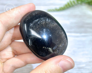 Silver Sheen Obsidian Chunky Palmstone #13