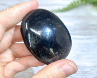 Silver Sheen Obsidian Chunky Palmstone #13