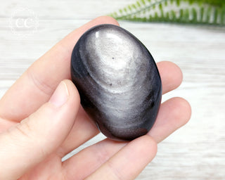 Silver Sheen Obsidian Chunky Palmstone #1