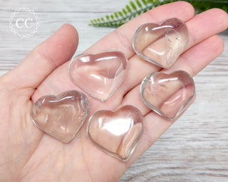 Smoky Quartz Small Heart crystals in hand