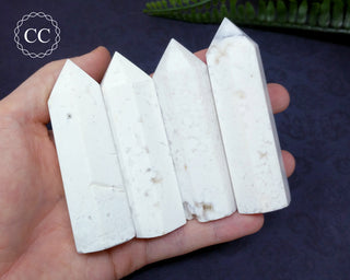 Snow Agate Towers in hand