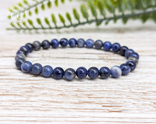 Sodalite 6mm Beaded Bracelet on light base