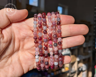 Pink Spinel Beaded Bracelets on hand