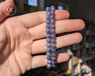 Tanzanite Beaded Bracelet - 6mm