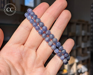Tanzanite Beaded Bracelet - 6mm