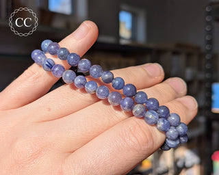 Tanzanite Beaded Bracelet - 6mm