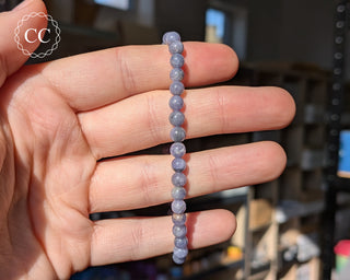 Tanzanite Beaded Bracelet - 4mm in hand
