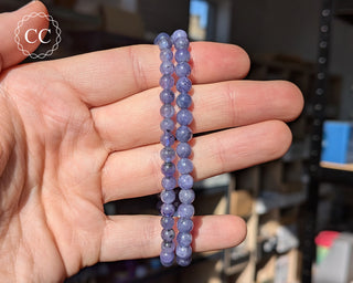 Tanzanite Beaded Bracelet - 5mm in hand