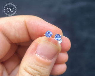 Tanzanite Silver Stud Earrings #3