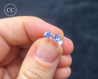 Tanzanite Silver Stud Earrings #3