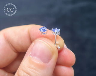 Tanzanite Silver Stud Earrings #3