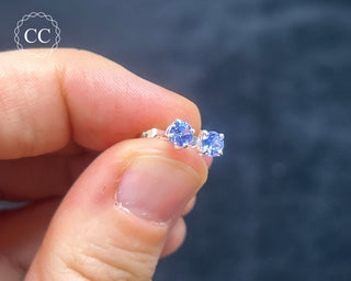 Tanzanite Silver Stud Earrings #3