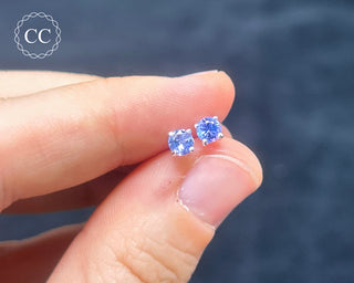 Tanzanite Silver Stud Earrings #1