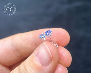 Tanzanite Silver Stud Earrings #1