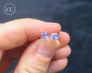 Tanzanite Silver Stud Earrings #2