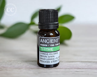 Thyme Essential Oil on a table