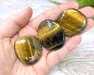 Blue Gold Tigers Eye Palm Stone