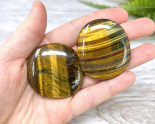 Blue Gold Tigers Eye Palm Stone