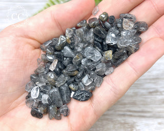 Tourmalinated Quartz Crystal Chips 50g