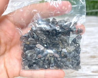 Tourmalinated Quartz Crystal Chips 50g