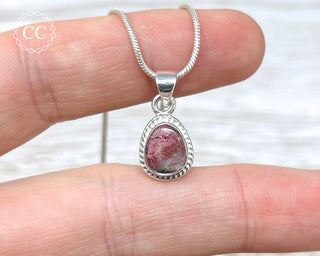 Pink Tourmaline Silver Necklace #1