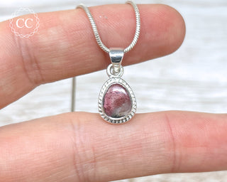 Pink Tourmaline Silver Necklace #1