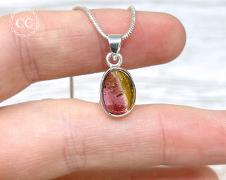 Pink Tourmaline Silver Necklace #3