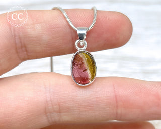 Pink Tourmaline Silver Necklace #3