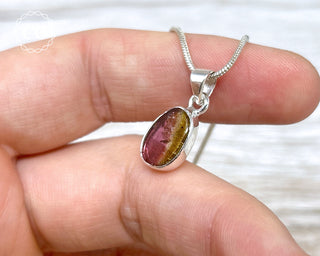 Pink Tourmaline Silver Necklace #3