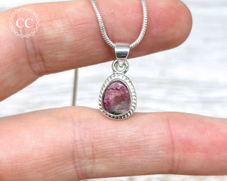 Pink Tourmaline Silver Necklace #1