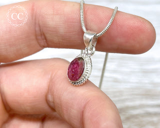 Pink Tourmaline Silver Necklace #4