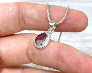 Pink Tourmaline Silver Necklace #1