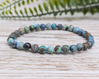 Tibetan Turquoise Beaded Bracelet on light background