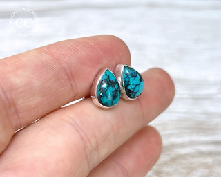 Tibetan Turquoise Silver Earrings #4