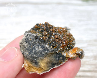 Vanadinite on Black Baryte #11