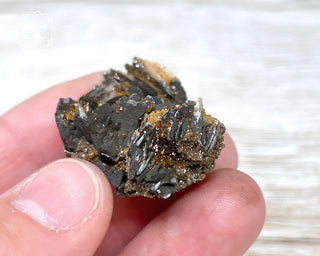 Vanadinite on Black Baryte #19