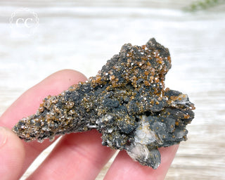 Vanadinite on Black Baryte #8