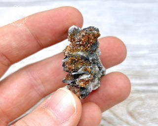 Vanadinite on Black Baryte #13